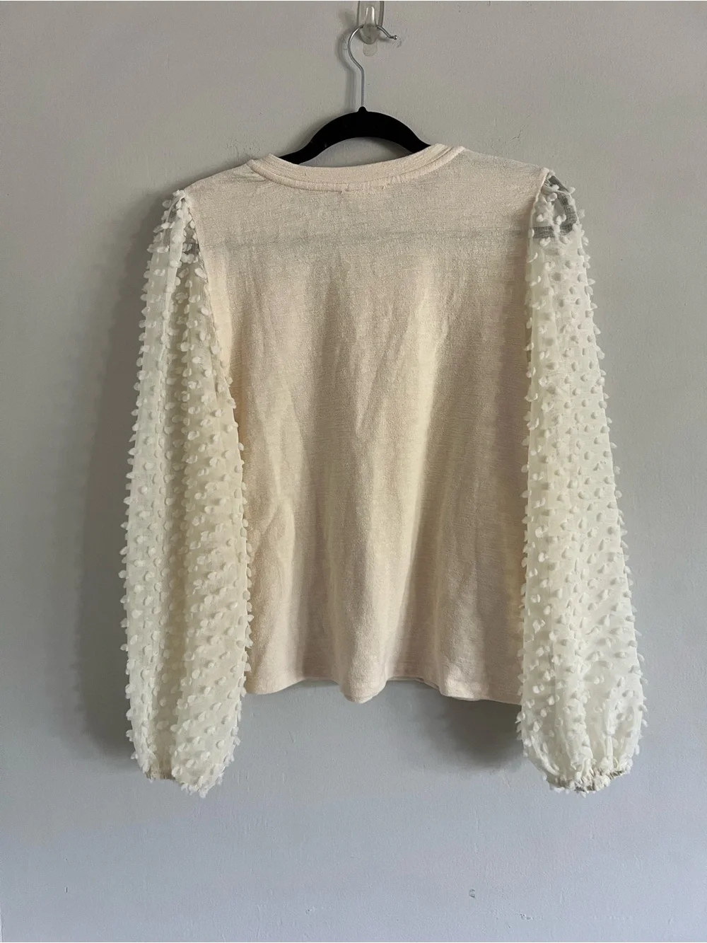 Anthropologie Maeve Textured-Sleeve Top Sz Large